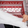 thumbnail image 3 of Oversized Wearable Blanket Hoodie,Red Christmas Folk Pattern Sherpa Blanket Hoodie with Super Pockets,Super Warm Fuzzy Pullover for Women & Men, 3 of 6