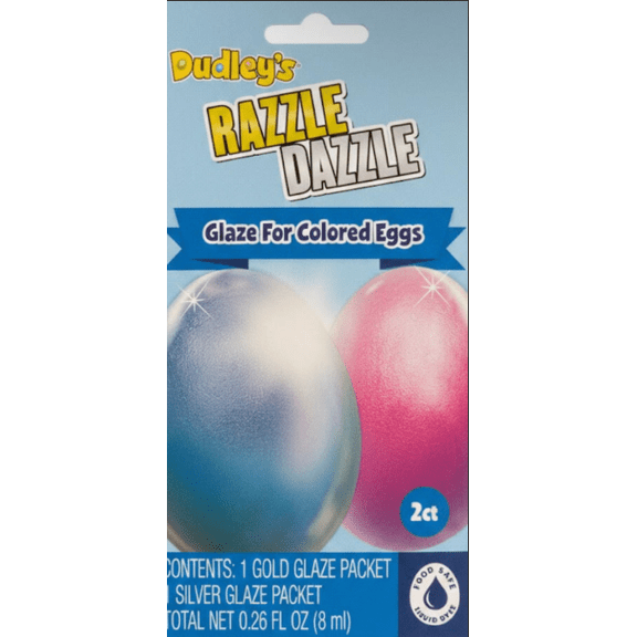 Dudley’s Razzle Dazzle Egg Glaze Kit – Gold & Silver Glaze for Colored Eggs (2 Count)