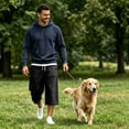 thumbnail image 2 of longantii Men's Capri Pant Baggy Below Knee Summer Casual Wide Leg Loose Drawstring 3/4 Pant with Pockets Black S, 2 of 8