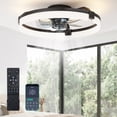 thumbnail image 2 of EDX Low-Profile Ceiling Fan with Light & Remote, Bluetooth App Control, Reversible Motor, Dimmable LED 3000K-6500K, Memory Function, 1-6H Timer, Quiet 44dB Flush Mount Fan, 2 of 10