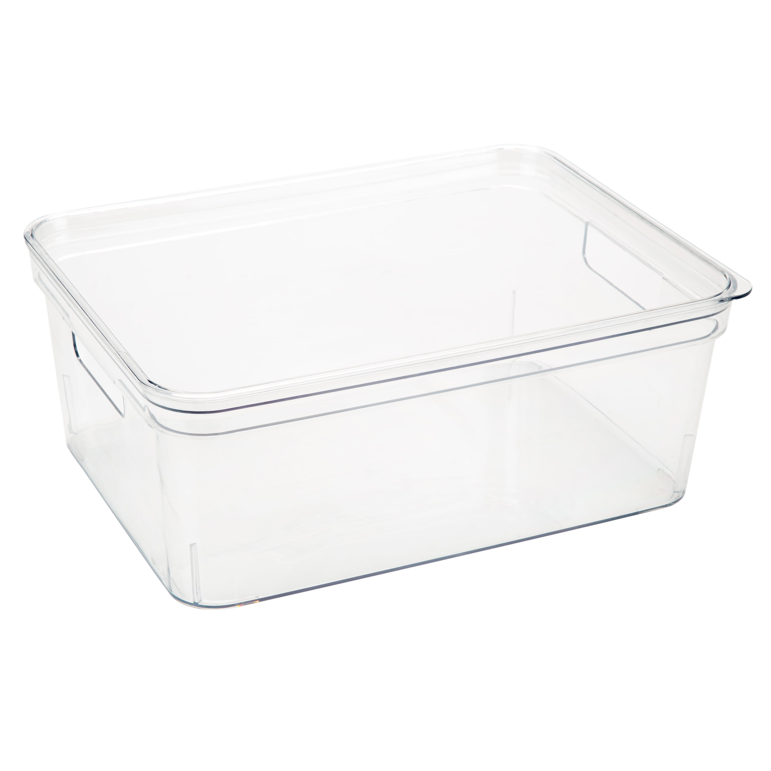 Simplify 2 Pack Medium Lidded Plastic Storage Bin, Clear
