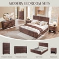 thumbnail image 4 of Aitjunz 2 Drawers Modern Nightstand for Bedroom, 25" Tall Night Stand with Charging Station & Open Shelf, Rounded Corner Design, Brown, 4 of 7
