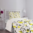 thumbnail image 5 of Ambesonne Black and Yellow Quilted Bedspread Set 2 Pcs, 80s Memphis, Twin Size, Black Yellow White, 5 of 6