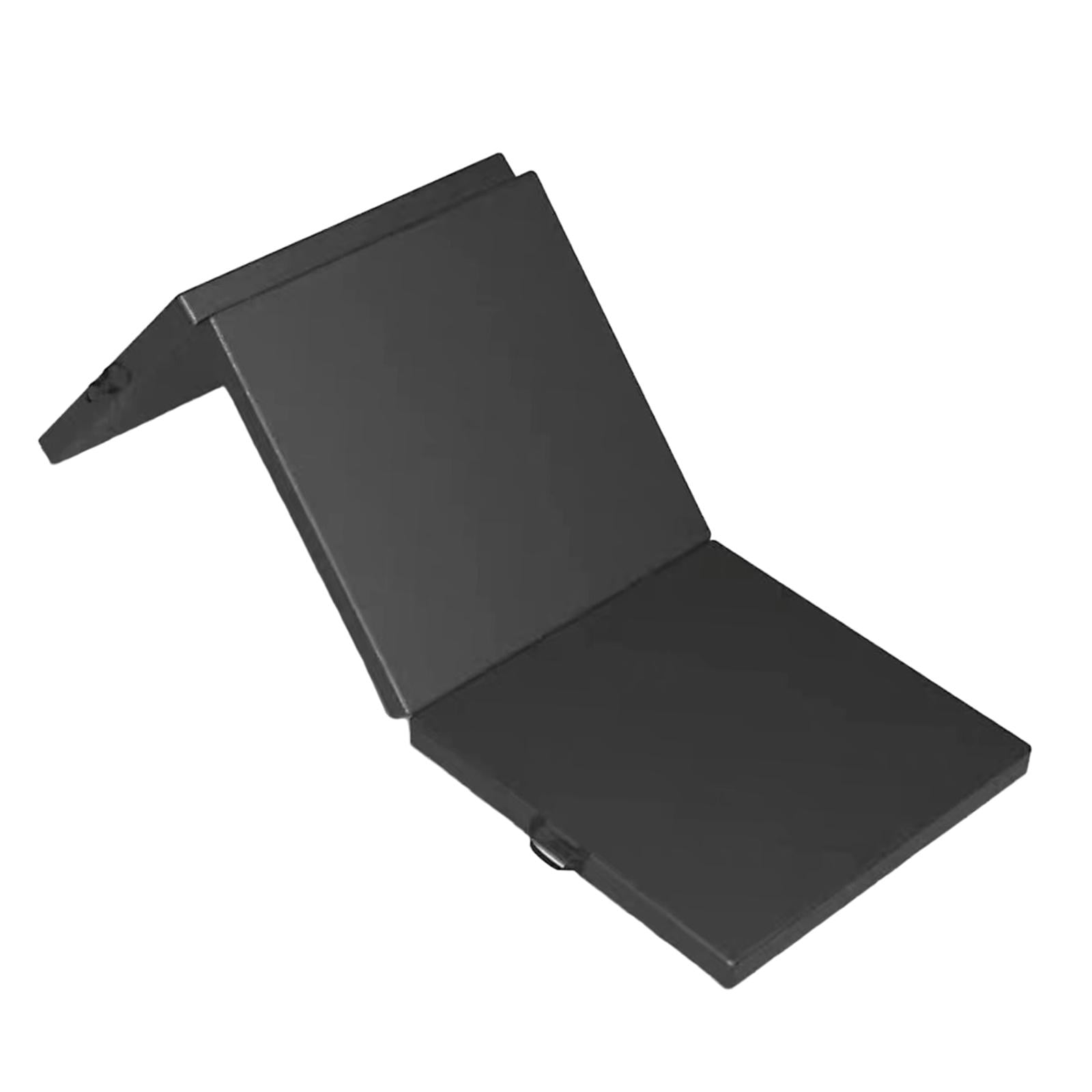 Thinsony Yoga Mat with Carrying Handles 6' Folding Exercise Mat for Home Balance Black