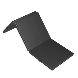 Thinsony Yoga Mat with Carrying Handles 6' Folding Exercise Mat for Home Balance Black