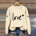thumbnail image 4 of Women Valentine's Day Sweatshirt Love Heart Graphic Pullover Round Neck Long Sleeve Shirts Valentines Gifts Lover Loose Fit Tops Outfit Clothes, 4 of 5