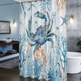 thumbnail image 3 of Teal Crab Shower Curtains for Bathroom, Coral Starfish Underwater Marine Life Coastal Washable Fabric Shower Curtain with Hooks Waterproof Bathroom Decor Sets, 60 x 72 Inches, 3 of 8