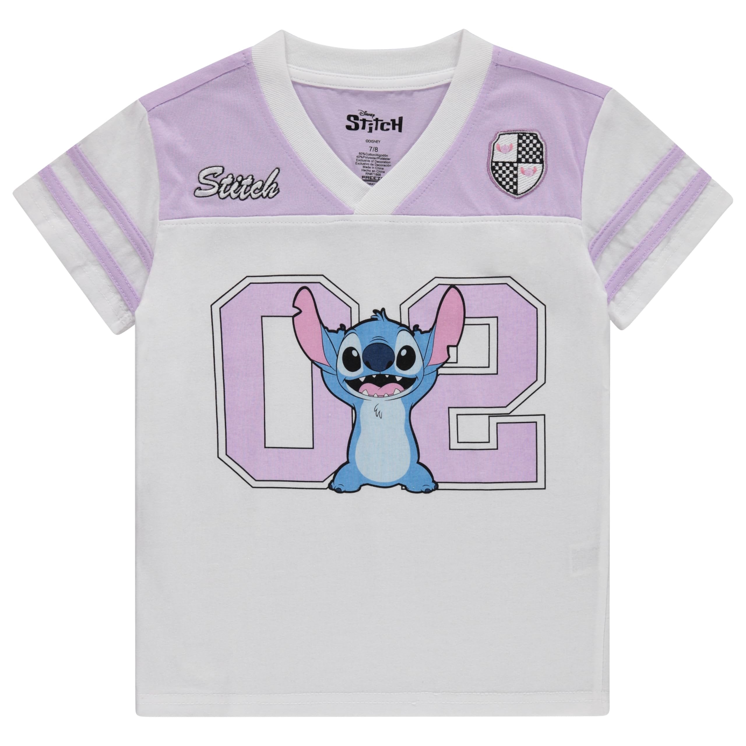 Disney Girls Lilo and Stitch Embroidered Soccer Jersey and Shorts Clothing Set- Little and Big Girls Sizes 4-16