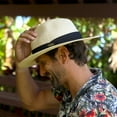 thumbnail image 6 of Panama Jack Matte Toyo Straw Safari Sun Hat with 3-Pleat Ribbon Band (Black Band, Large/X-Large), 6 of 9