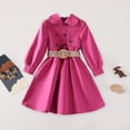 thumbnail image 6 of gljltg Girls Jacket Classic Double Breasted Tie Knot Long Sleeve Kids Trench Coats 2024 Spring Autumn Fashion Clothes Outwear, 6 of 9