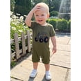 thumbnail image 5 of BemeyourBBs Newborn Baby Boys Summer Clothes Infant Baby Boy One Piece Waffle Romper Outfit Casual Tractor Embroidery Short Sleeve Romper Jumpsuit Playsuit, 5 of 9