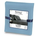 thumbnail image 3 of Royale Linens Twin XL Size Flat Sheet Only - Brushed 1800 Microfiber - Wrinkle&Stain Resistant - Hotel Quality Flat Sheet Sold Separately - Top Sheet for Bed (Twin XL, Lake Blue), 3 of 10