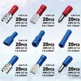 thumbnail image 3 of Juego de conectores eléctricos de 360 piezas con terminales de horquilla y de anillo aislados y surtidos, 3 of 8