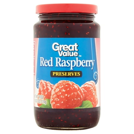 (3 Pack) Great Value Red Raspberry Preserves, 18