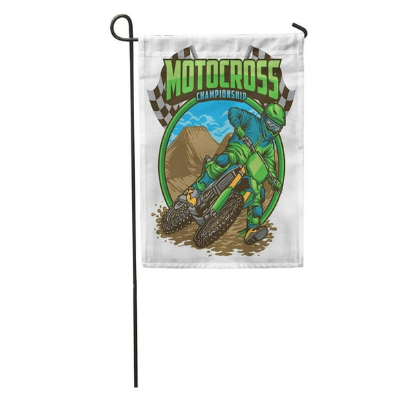 POGLIP Biker Motocross Championship Dirt Action Active Activity Athletic Bike Champion Garden Flag Decorative Flag House Banner 28x40 inch