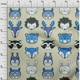 thumbnail image 3 of oneOone Cotton Poplin Beige Fabric Cute Animal Face Pattern Sewing Material Print Fabric By The Yard 42 Inch Wide, 3 of 6