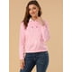 thumbnail image 3 of INSPIRE CHIC Sudadera con estampado de gato de cuello redondo para mujer Rosa XS, 3 of 6