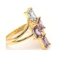 thumbnail image 3 of Tiana Statement Ring Blue Cz Gold Plated Sterling Silver Womens Ginger Lyne Collection, 3 of 5
