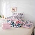 thumbnail image 6 of jejeloiu Cute Floral Shark Print 7 Pieces Full Size Bedding Sets For Girls,Pastel Ocean Flower Full Size Bed in a Bag,Pink Blue,Pink Reversible, 6 of 7