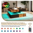thumbnail image 2 of Hironpal Modern Rustic Brown Square LED Coffee Table - 2-Tier Storage, 16-Color LED Light, Contemporary Cocktail Tea Table for Home Office Reception, 2 of 8