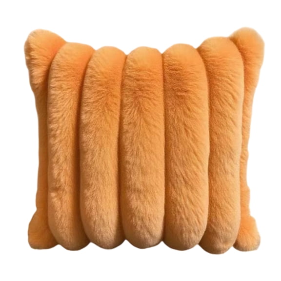 24*24 Inch Plush Corduroy Pillow Cover For Living Room Sofa, Soft Cushion Case For Couch Bedroom Decor Gift(Saffron)