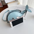 thumbnail image 5 of Stylago Novelty Crossbody Purse for Women Leather Whales Shape Zipper Shoulder Bags Ladies Shopping Travel Underarm Clutch Bag Blue, 5 of 6