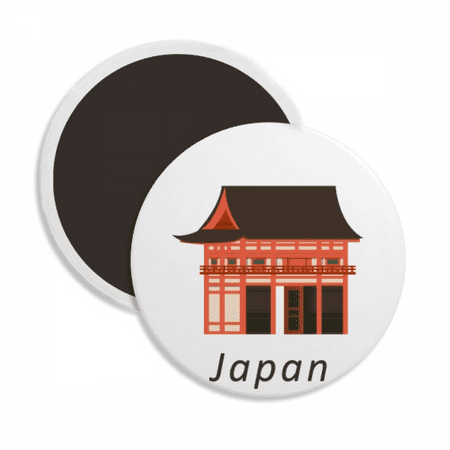 

Japanese Traditional Edo Culture House Round Ceracs Fridge Magnet Keepsake Decoration