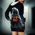 thumbnail image 7 of Taqqpue Halloween Print Hoodie Dress for Women Fashion Ghost Pumpkin Witch Mini Dresses Halloween Costume Long Sleeve Outfit Cosplay Party Dress with Pockets, 7 of 7