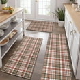 thumbnail image 2 of Red and Green Plaid Christmas Pattern Kitchen Rugs Sets Of 3,Kitchen Runner Rugs Non Skid Washable,Decorative Kitchen Floor Mats for Kitchen,Sink,Laundry,17"x30"+ 17"x47" + 17"x59", 2 of 6