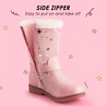 thumbnail image 6 of HARVEST LAND Toddler Girls Boots Mid-Calf Fall Winter Booties for Little Girls With Buckle Pink/Black/Khaki, 6 of 10