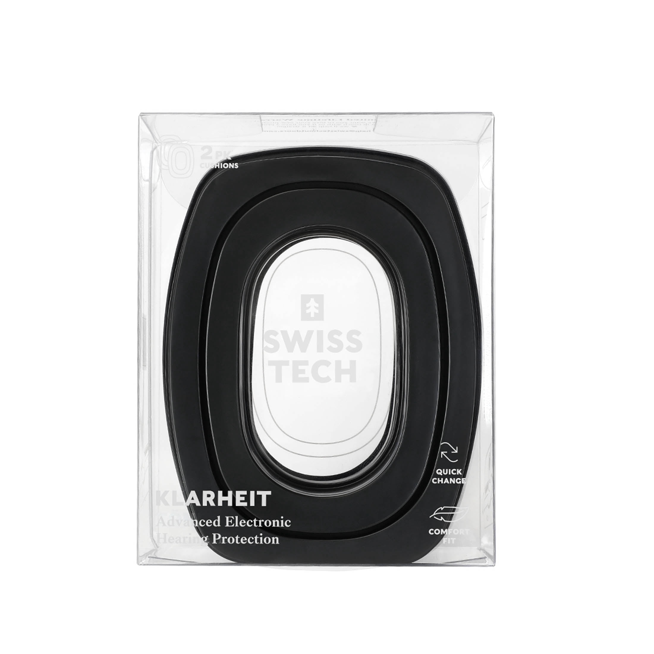 Swiss Tech Klarheit Gel Pad Replacement for Electronic Hearing Protection, NRR 25, Black