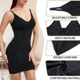 thumbnail image 5 of MANIFIQUE Women's Shapewear Slips for Under Dresses Tummy Control Seamless Deep V Full Silps Adjustable Spaghetti Strap, 5 of 7