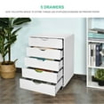 thumbnail image 3 of 5 Drawer Mobile Wood File Cabinet with Lockable Wheels, Home Office Vertical Filing Cabinet Under Desk Organizer Cabinet for Files, Folders and A4 Letter-Size Documents, 3 of 8