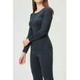 thumbnail image 3 of DEVOPS Women's Thermal Underwear Long Johns Top & Bottom Set (Large, Navy), 3 of 4