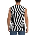 thumbnail image 4 of Uemuo Zebra Pattern Men's Sleeveless T-Shirt,Muscle Athletic Tank Top, Moisture-wicking Quick-dry Breathable Classic Tee Top for Gym Run Outdoor Sports-Small, 4 of 8
