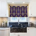 thumbnail image 5 of Yayeee Kitchen Curtains Light Filtering 27"x36" Rod Pocket Short Cafe Window Panel, Purple Flowers Pattern, 5 of 7
