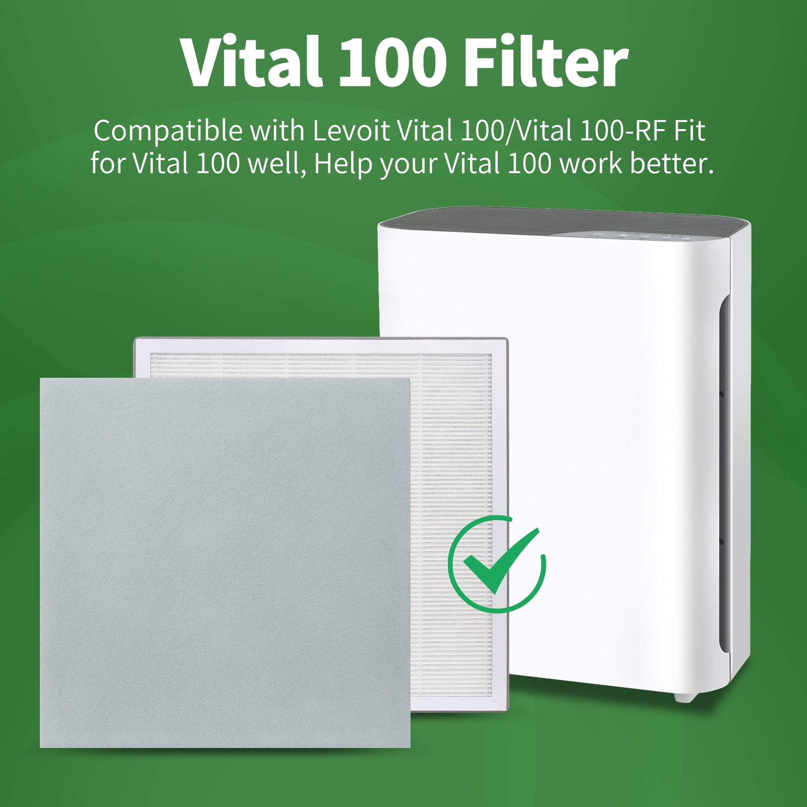 FFAC 2+4 Pack Vital 100 Replacements Filter for LEVOIT Vital 100 Air Purifier, Vital 100-RF