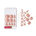 thumbnail image 2 of GoldFinger Press On Toenails Wider Fit Full Cover Nude Color Squoval Shape, Long Lasting Nail Glue Included, Glue On Toe Nails (So Happy) for Beach, Vacation, Special Occasion, 2 of 5