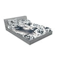 thumbnail image 2 of Ambesonne Rustic Fitted Sheet & Pillow Sham Set, Botanical Southwestern Cow, Queen, Dark Blue Grey and White, 2 of 2