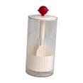 thumbnail image 1 of Organizador de maquillaje con tapa transparente y elevación automática para brochas de maquillaje. Rojo y blanco, 1 of 9