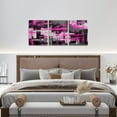 thumbnail image 4 of Hieng Pink Abstract 3Pieces Wall Art Indoor Geometric Canvas Painting for Kids Boys Girls Teens Modern Picture Wall Decor, Buffalo Check Artwork Posters, 4 of 6
