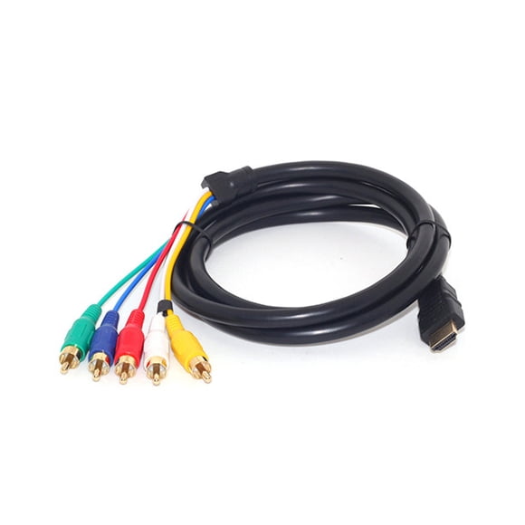 5Ft HDMI-compatible Male to 5-RCA RGB Audio Video AV Component Convert Cable Gold Plated-