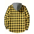 thumbnail image 3 of YUBIKWETE Men's & Big Men's Long Sleeve Plaid Flannel Hooded Shirt, Sizes S-3XL, 3 of 6