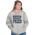 thumbnail image 3 of You Had Me At Deep Fried Southern Unisex Fleece Graphic Zip Up Hoodie Brisco Brands 2X, 3 of 5