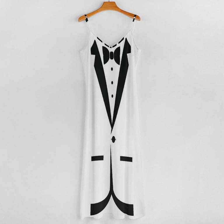 JHWJH25 Funny Tuxedo Sleeveless Dress Women's Evening Dress Womans Clothing, Size: 3XL