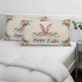 thumbnail image 4 of Easter Pillow Protectors with Zipper Standard Size, Spring Farmhouse Vintage Bunny Flower Leaf Beige Soft Brushed Microfiber Breathable Throw Pillow Covers, Pillowcase for Couch Sofa Bedroom 20"x26", 4 of 9