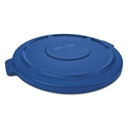 Round Flat Top Lid, for 44-Gal Round Brute Containers, 24 1/4", dia., Blue, 4/CT