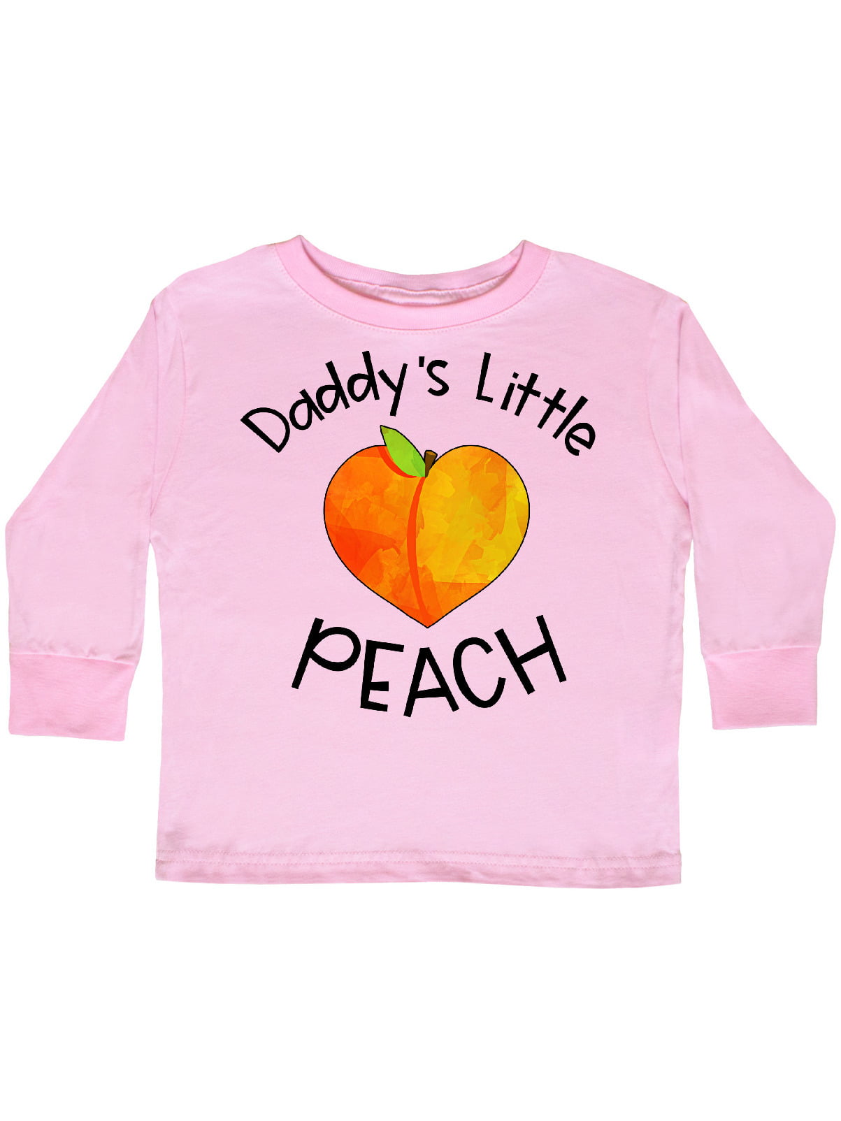 INKtastic - Daddy's Little Peach Cute Peach Heart Toddler Long Sleeve T ...