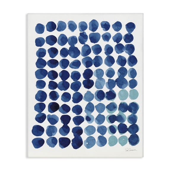 Stupell Industries Contemporary Blue Polka Dot Pattern Canvas Art, 16 x 20, by Sue Schlabach