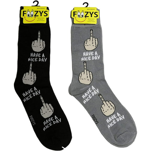 Foozys Women Crew Socks | Funny Have A Nice Day Novelty Socks | 2 Pair
